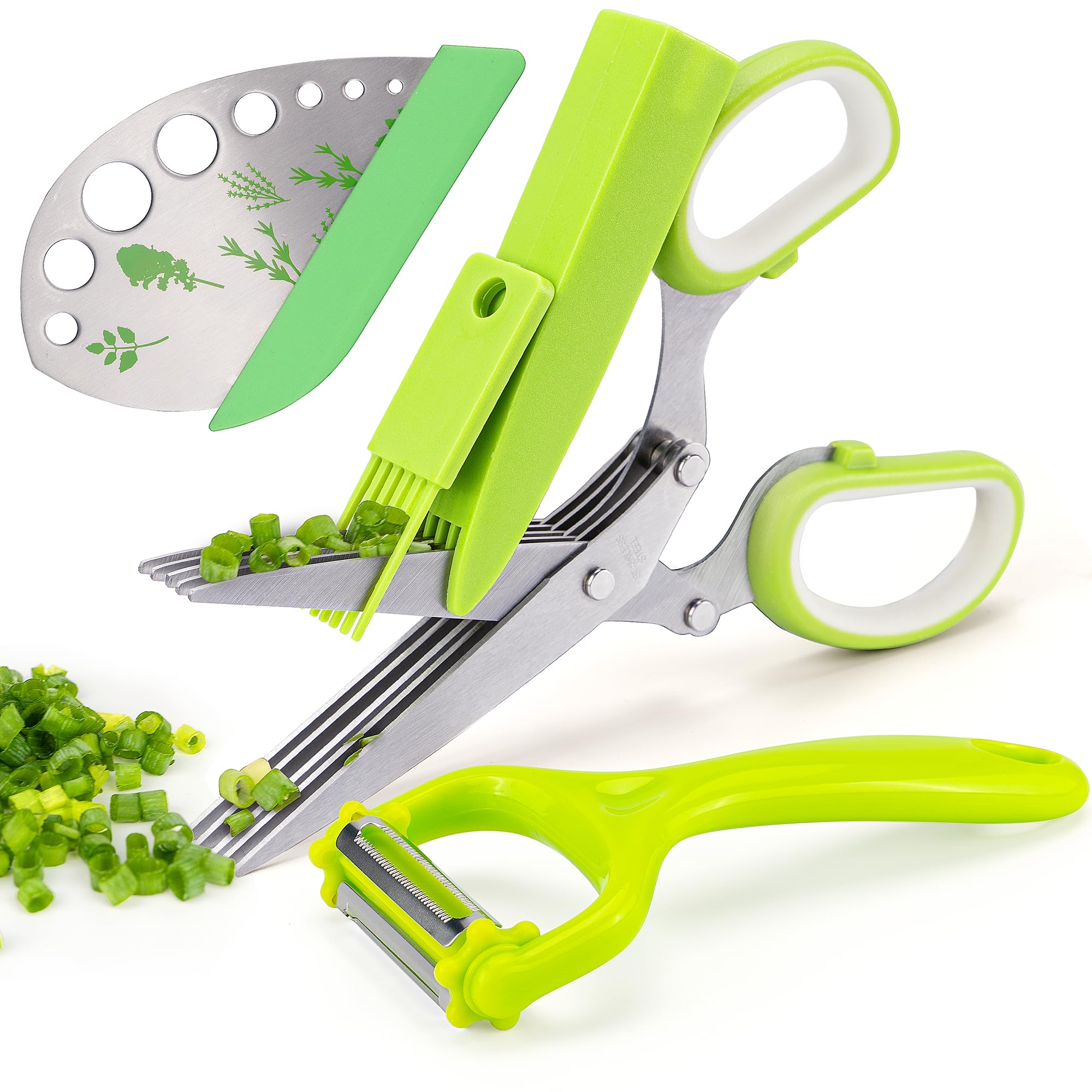 5 Blade Kitchen Scissors: Cut Herbs and Veggies Fast!