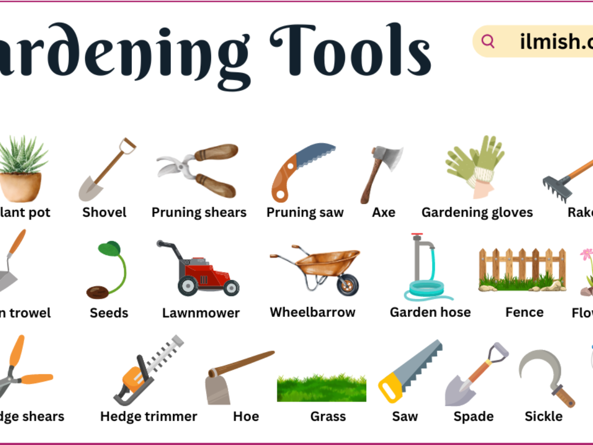Want clear gardening tools images with name? Identify every garden tool easily.