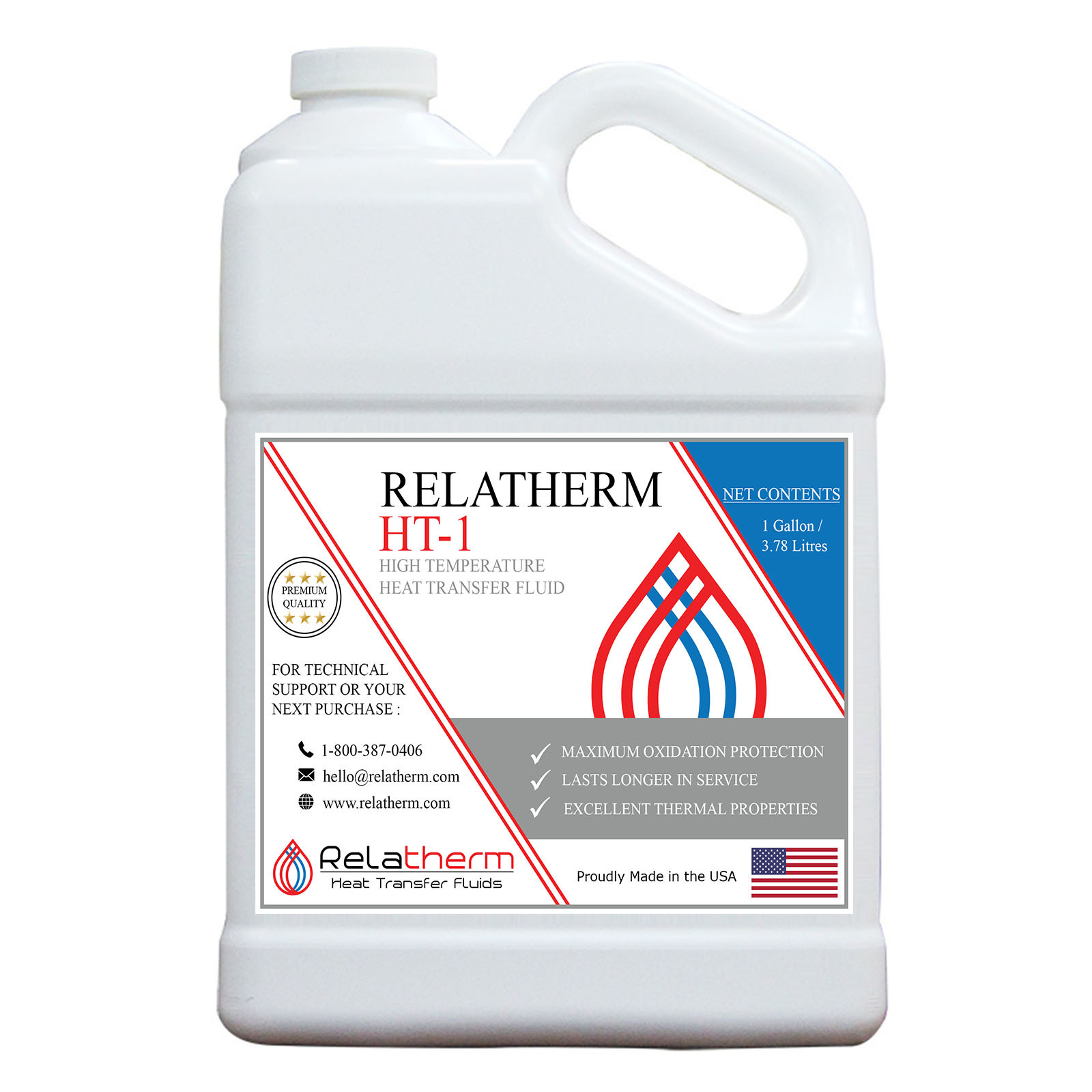 High temperature heat transfer fluid for industrial use