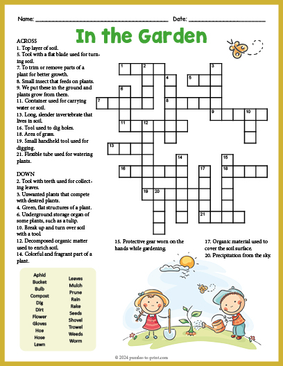 Need a free printable gardening tool crossword? Get our downloadable puzzle for a relaxing afternoon activity.