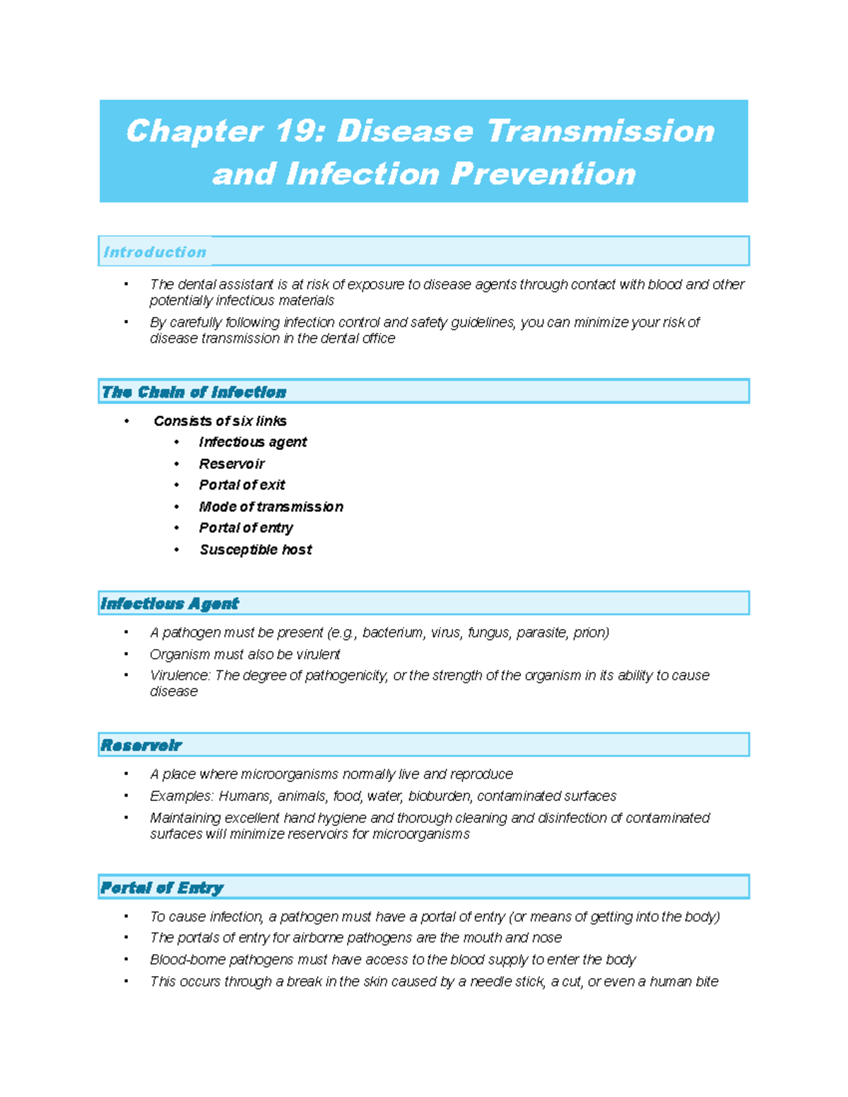 Disease transmission and infection prevention chapter 19 basics: What everyone must know for good health.