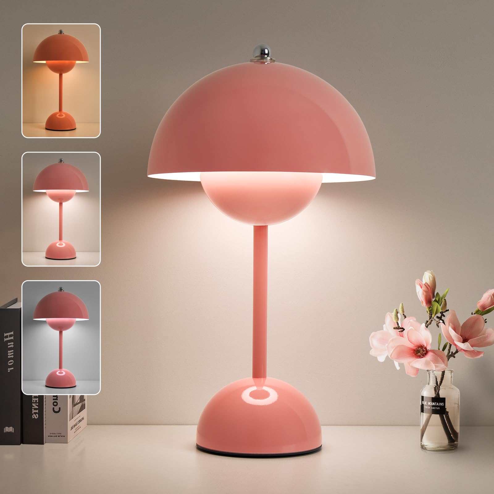 pink flowerpot lamp